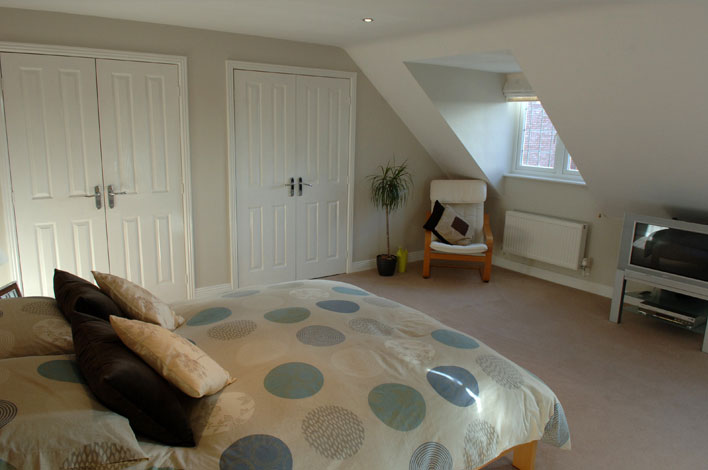 Dormer windows in loft conversion bedroom