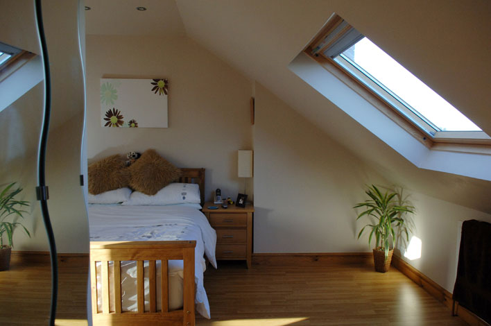 Velux window in loft conversion bedroom